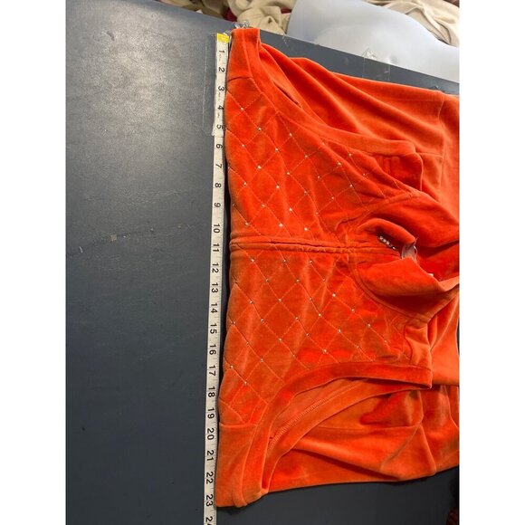 NEW Quacker Factory Womens XL Orange  Quilted Vest W/ Rhinestone Accents & Zip F - Picture 9 of 11